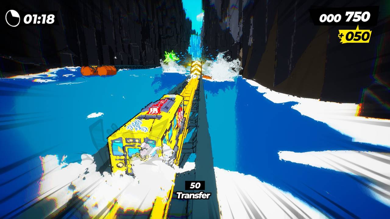Denshattack Train Doing a Wheelie on Water