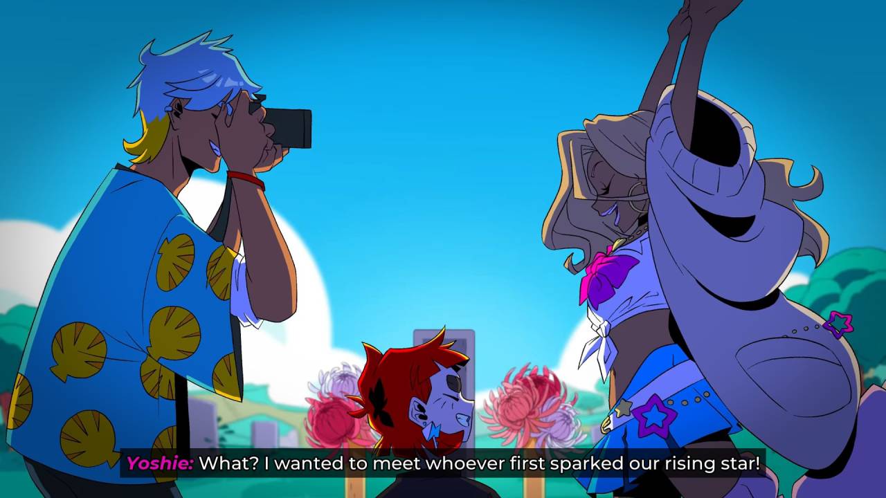 Denshattack Anime Girl Posing for Photo