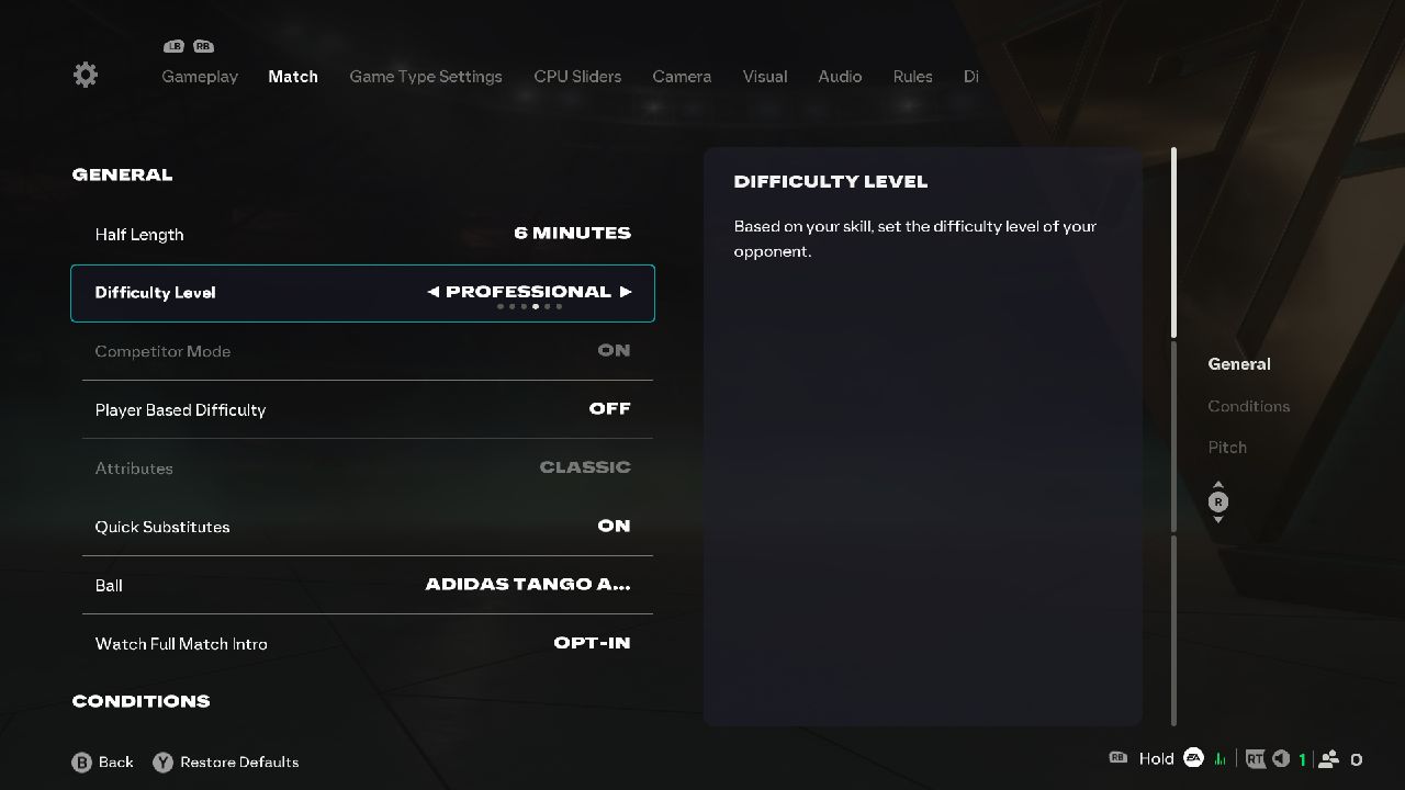FC 26 Difficulty Level Setting