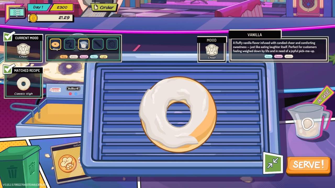 High Times - Dating Cooking Sim Vanilla glazed donut baking