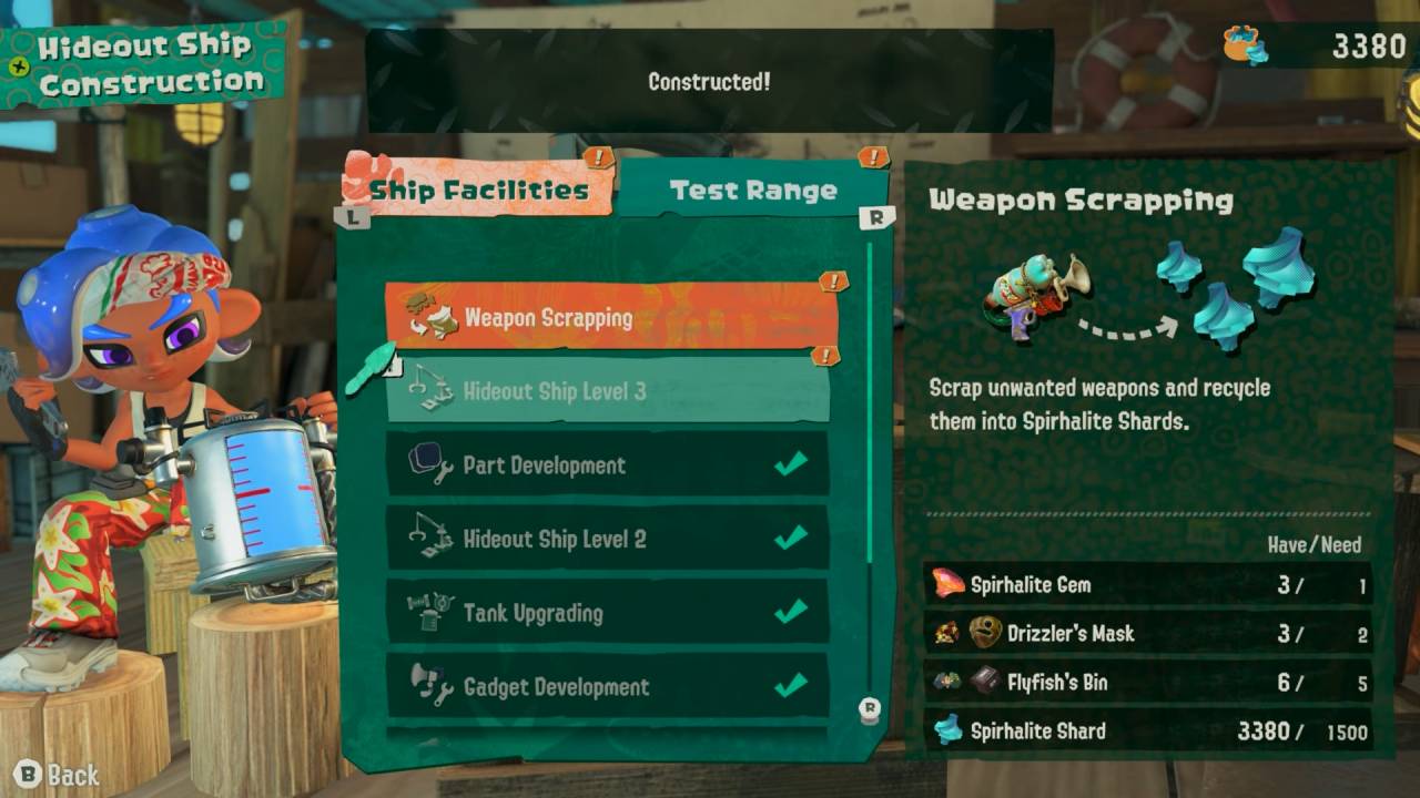 Splatoon Raiders Beginner’s Guide Hideout Ship Construction