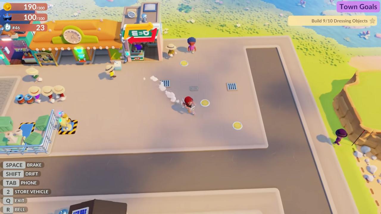 Go Go Town! Player opens town build menu