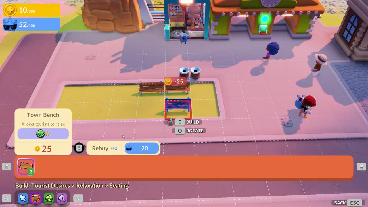 Go Go Town! crafting interface for production building