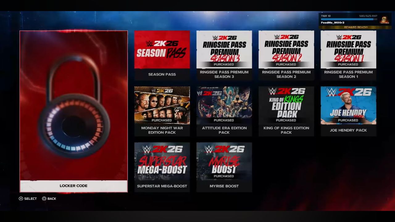 WWE 2K26 lockercode