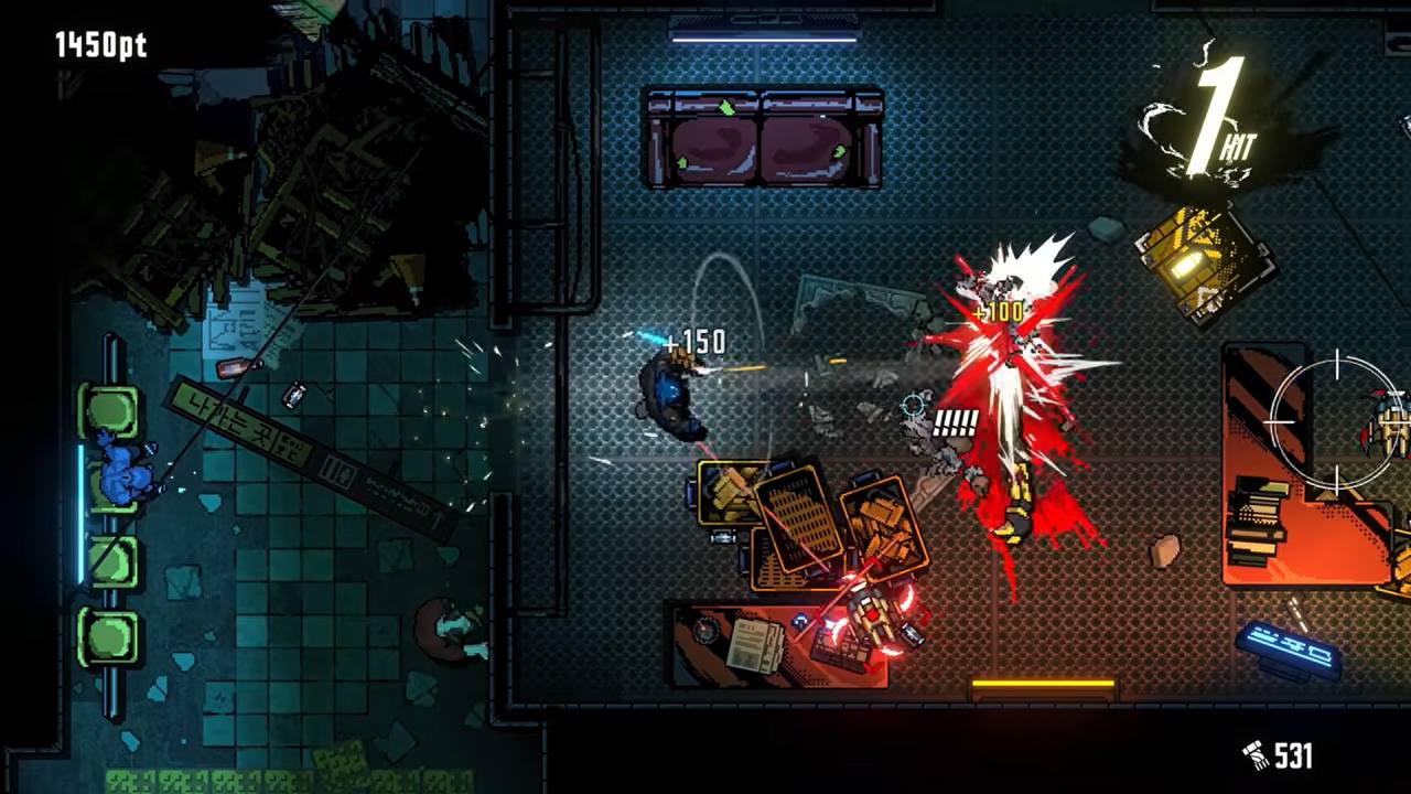 Kusan City of Wolves canine protagonist Jin shoots a wolf enemy