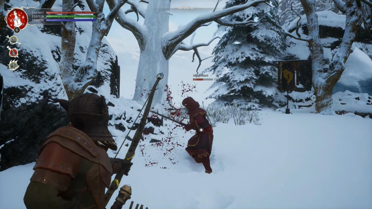 Forsaken Realms Vahrin's Call snow combat fighting Houndlord