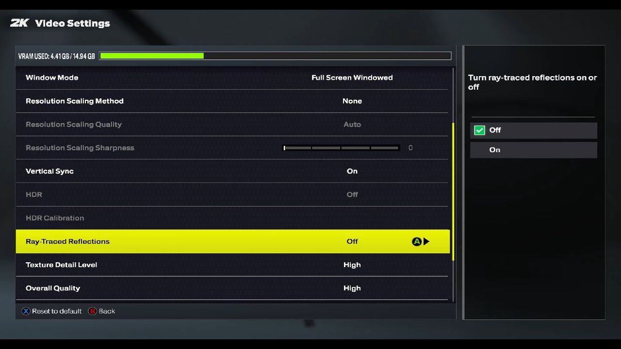 NBA 2K26 Video settings