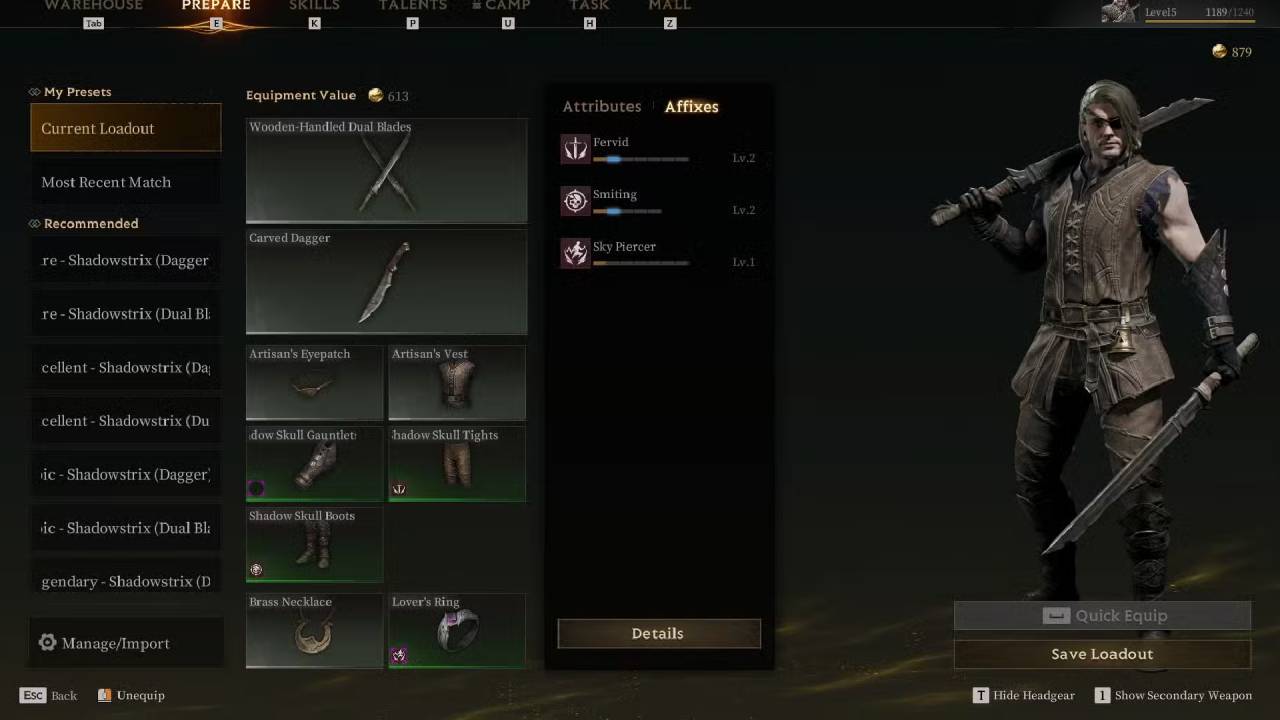 Daggers Showcase in Mistfall Hunter