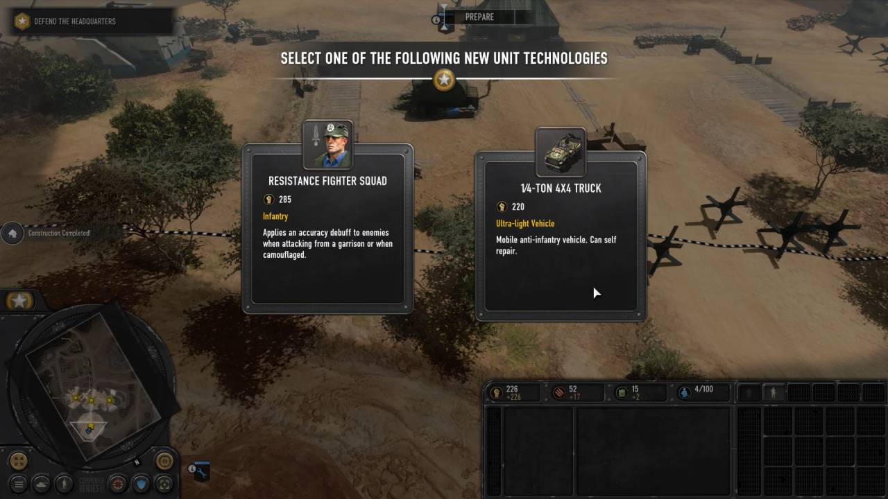 Company of Heroes 3: Final Stand New Unit Technology