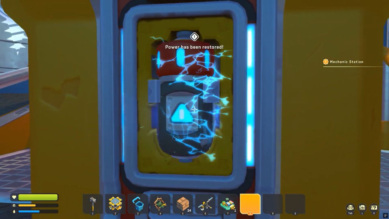Scrap Mechanic Guide Placing the Battery to Activate Mechanic Station