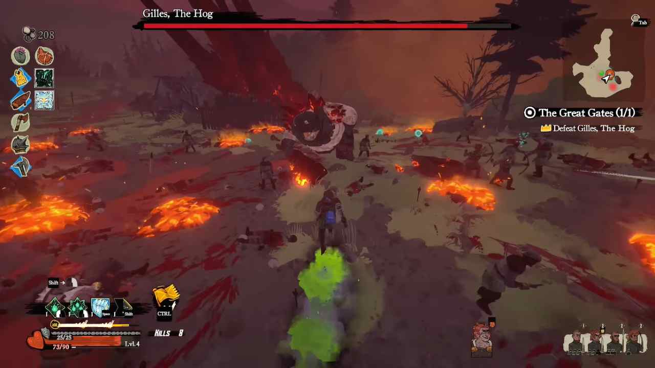Tears of Metal Gilles, The Hog Boss Fight Battlefield on Fire