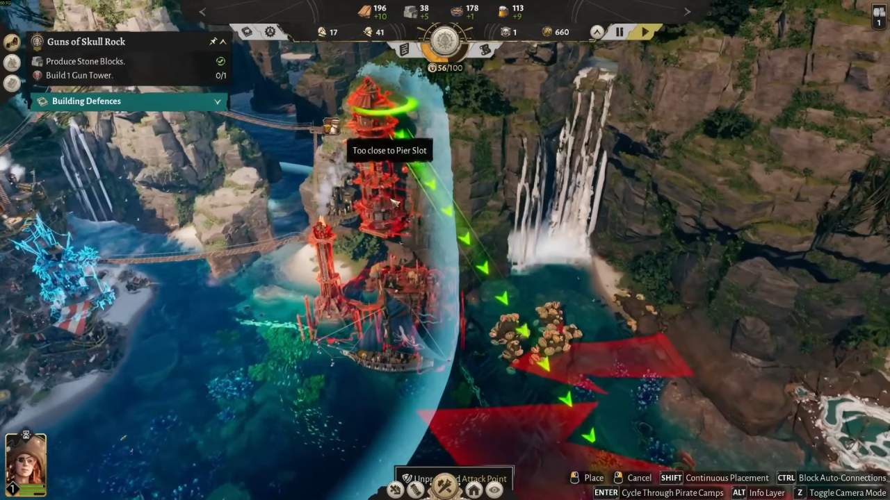 Corsair Cove player builds defense towers