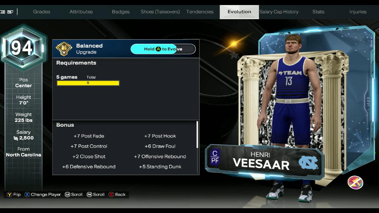 NBA 2k26 player evolve
