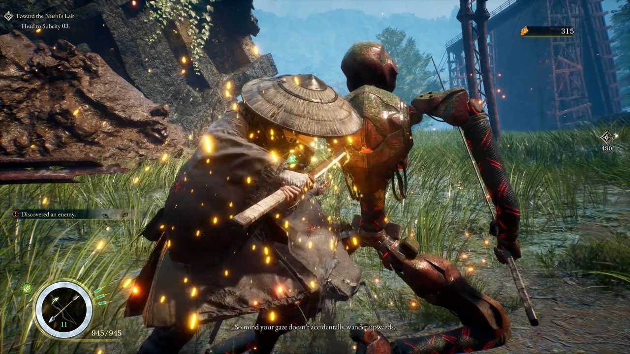 Beast of Reincarnation Emma fighting Golem guardians