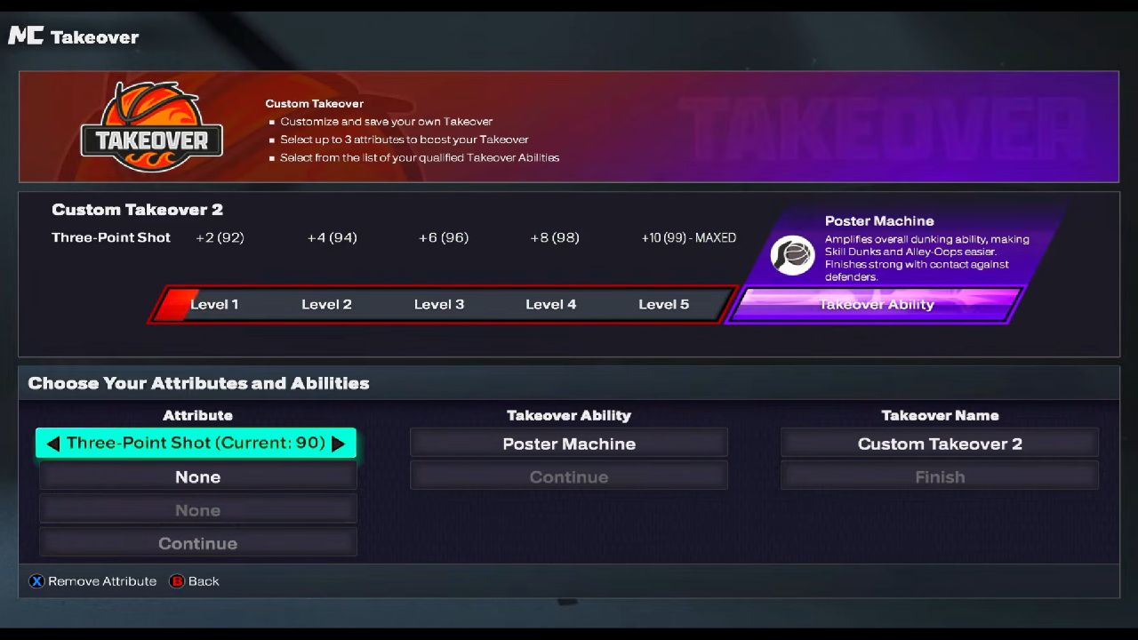 NBA 2k26 takeover attributes