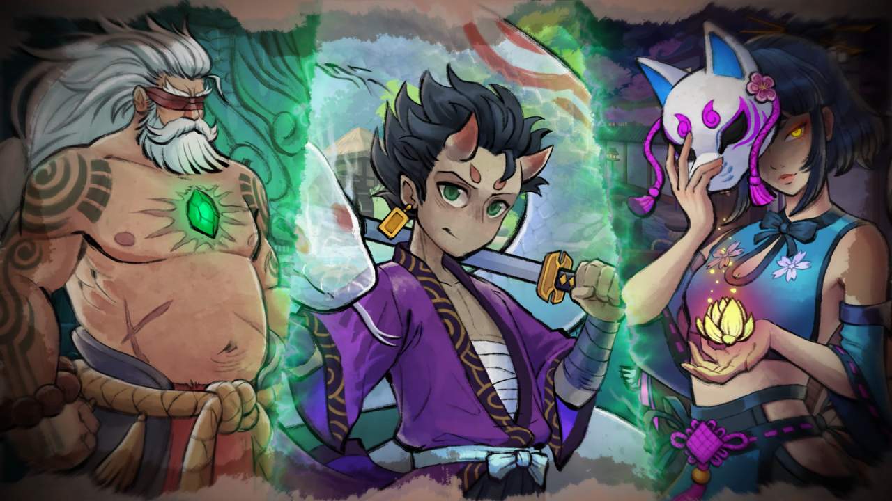 Talespinner Three heroes posing for character selection.