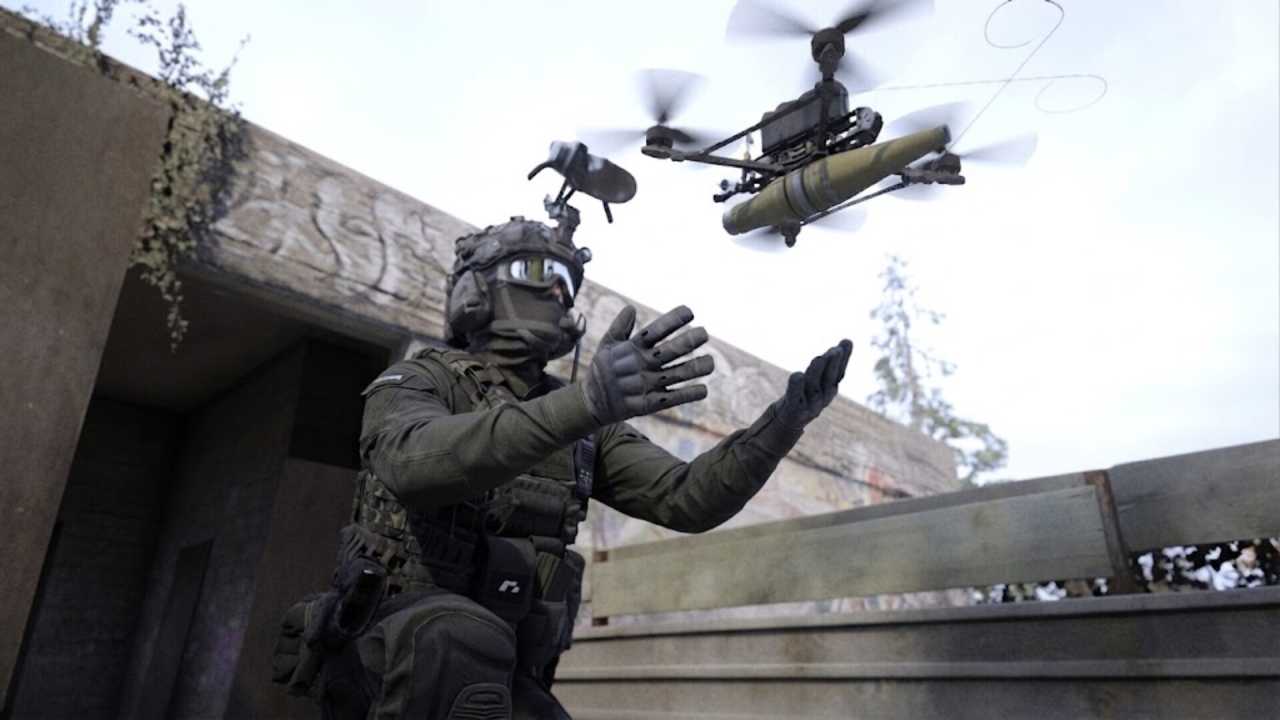 Bodycam Soldier releasing RC Drones