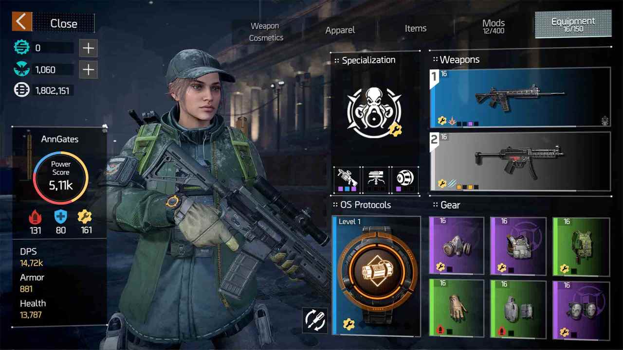 The Division Resurgence Character inventory