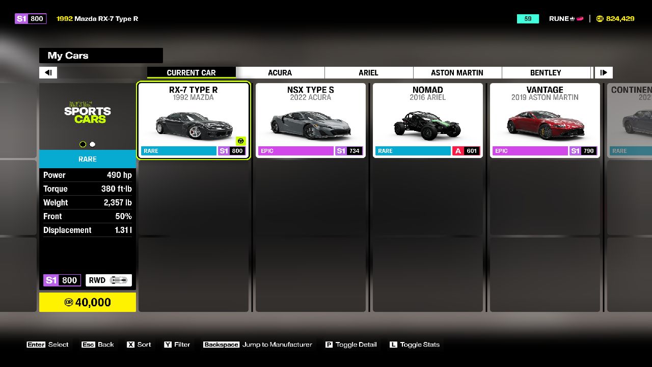 Forza horizon 6 car selection