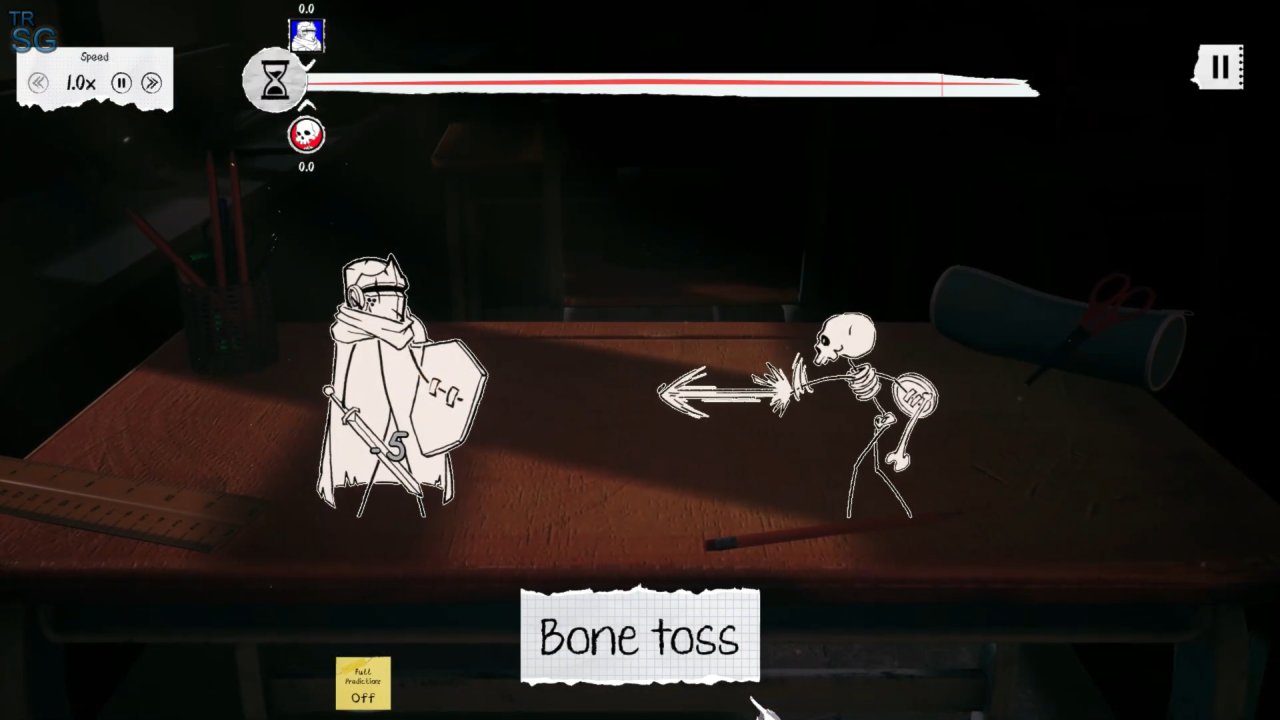 Graphite skeleton using Bone toss against knight
