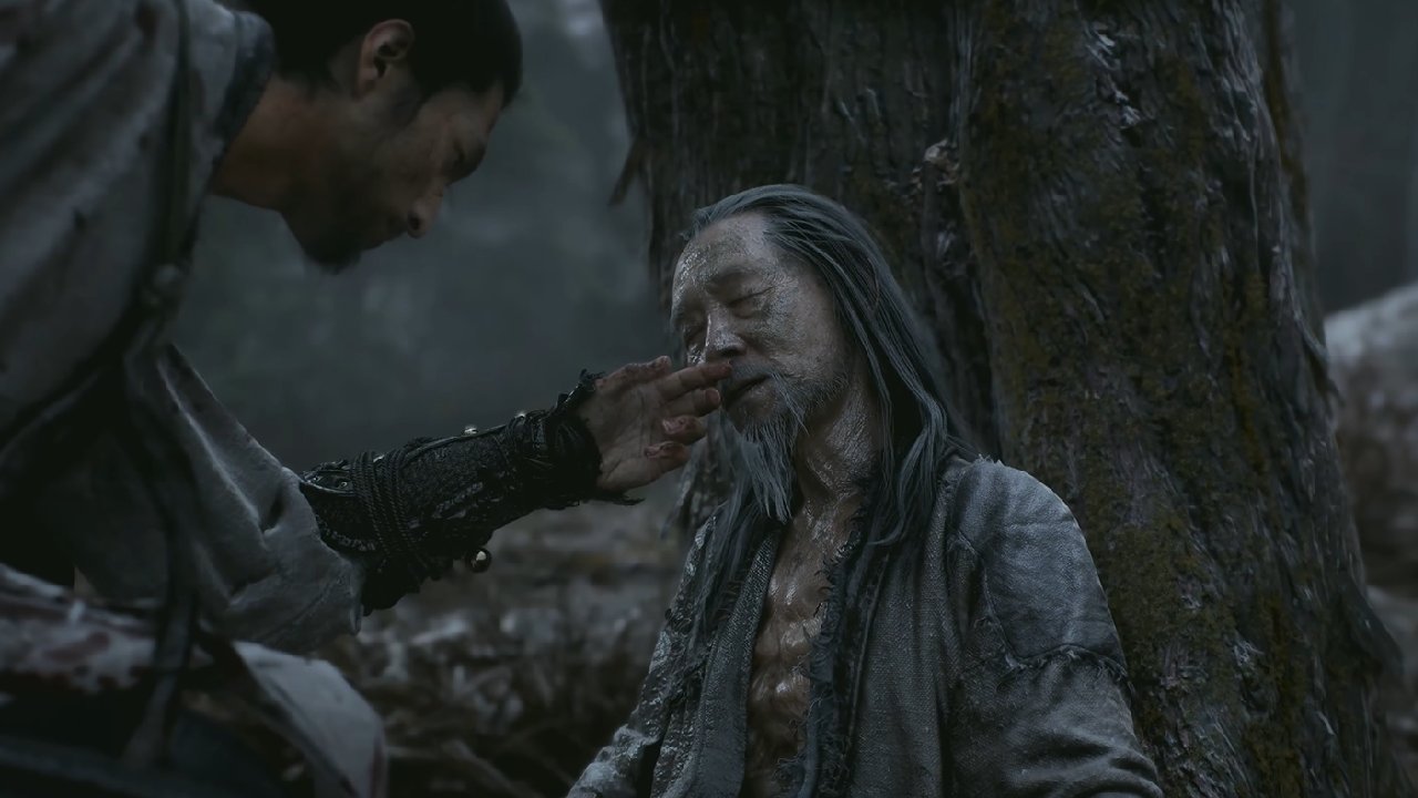 Black Myth Zhong Kui protagonist comforting old man