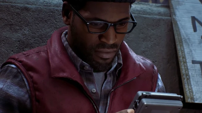 Silent Hill Male Protagonist with Glasses Looking at Phone