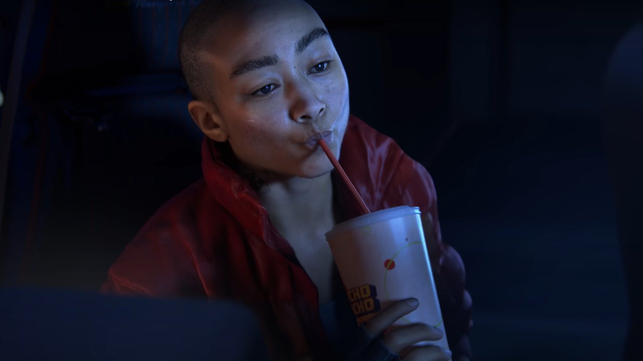 Intergalactic protagonist Simon drinks soda