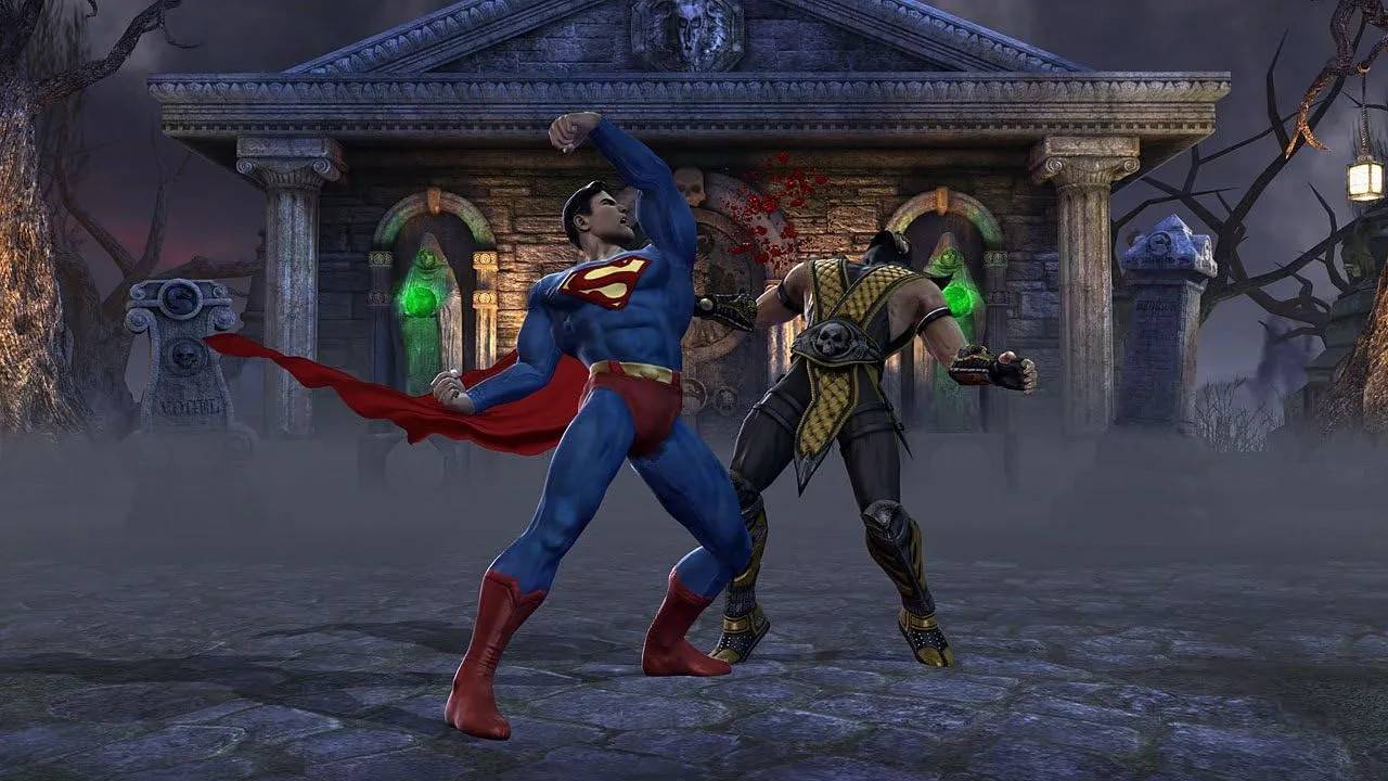 Mortal Kombat vs DC Universe features Superman fighting Scorpion