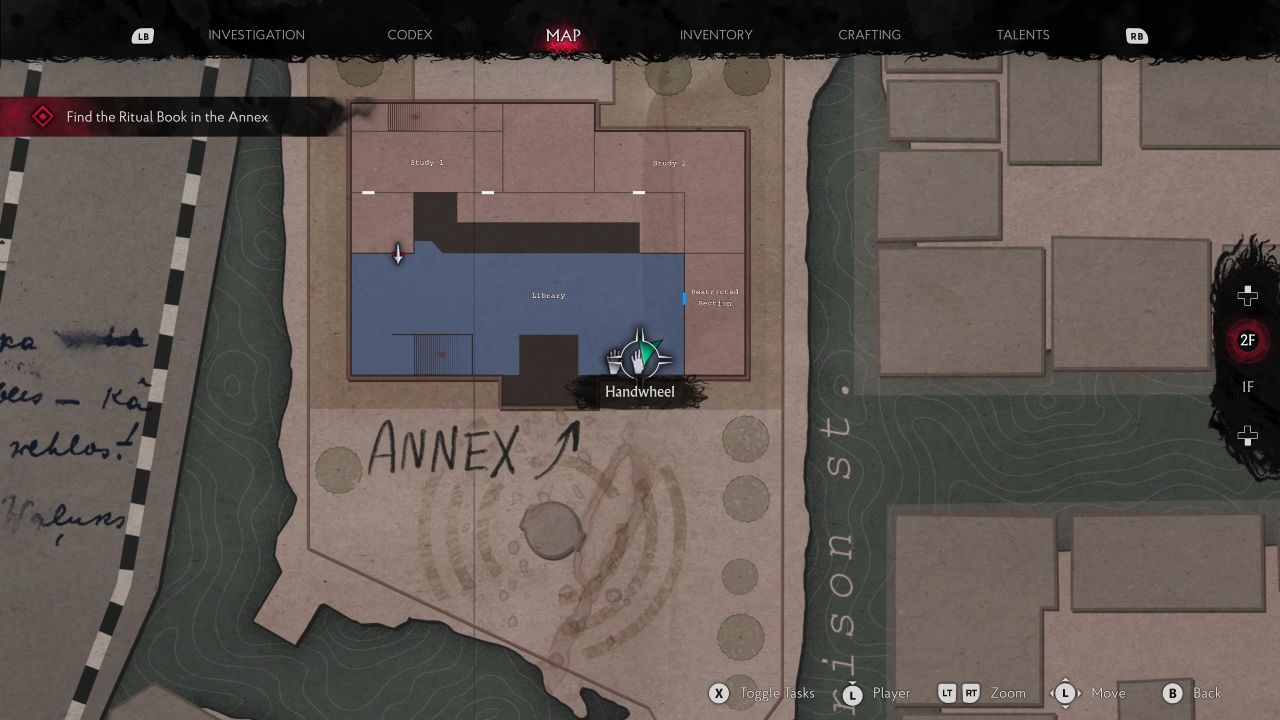 The sinking city 2 handwheel map location