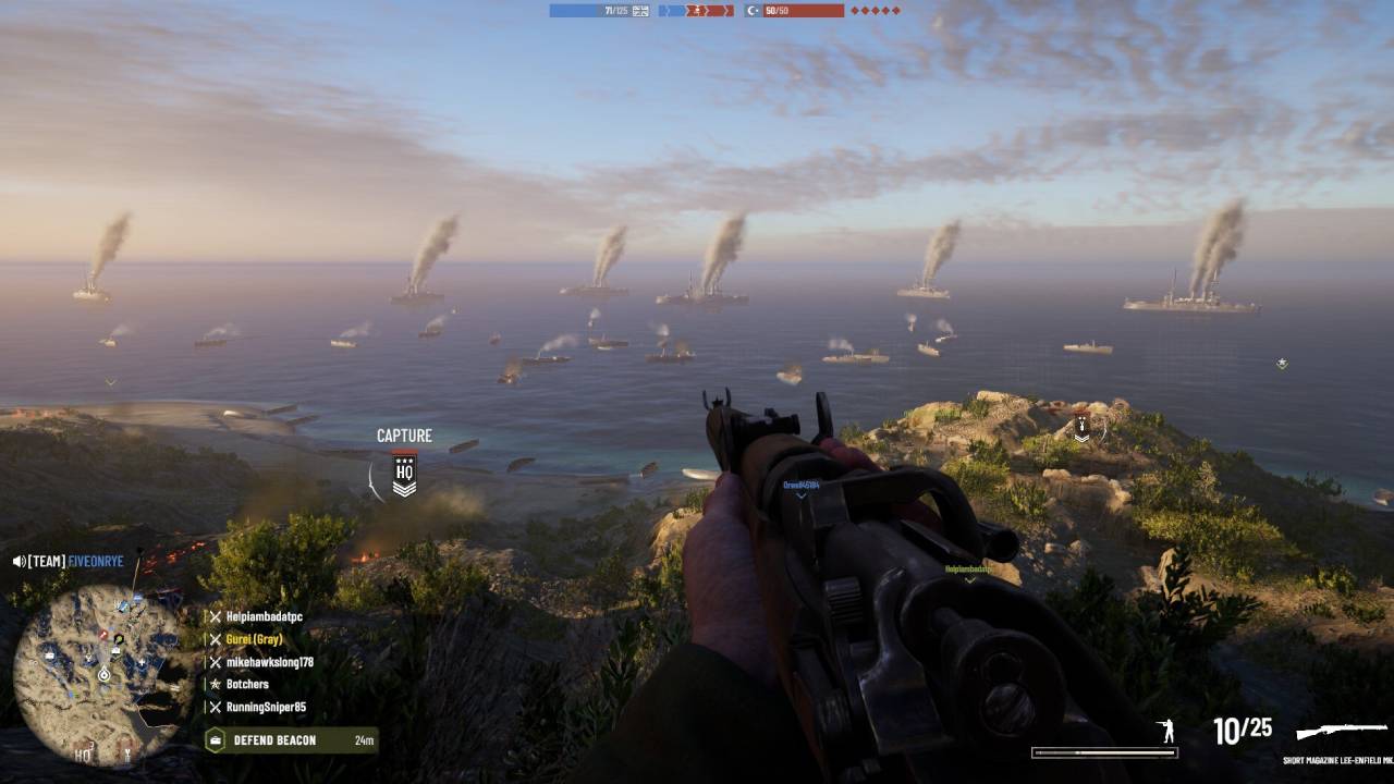Gallipoli POV of aiming a rifle at incoming enemy ships