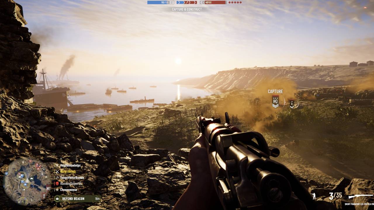 Gallipoli First Person POV of aiming a rifle at incoming enemy ships