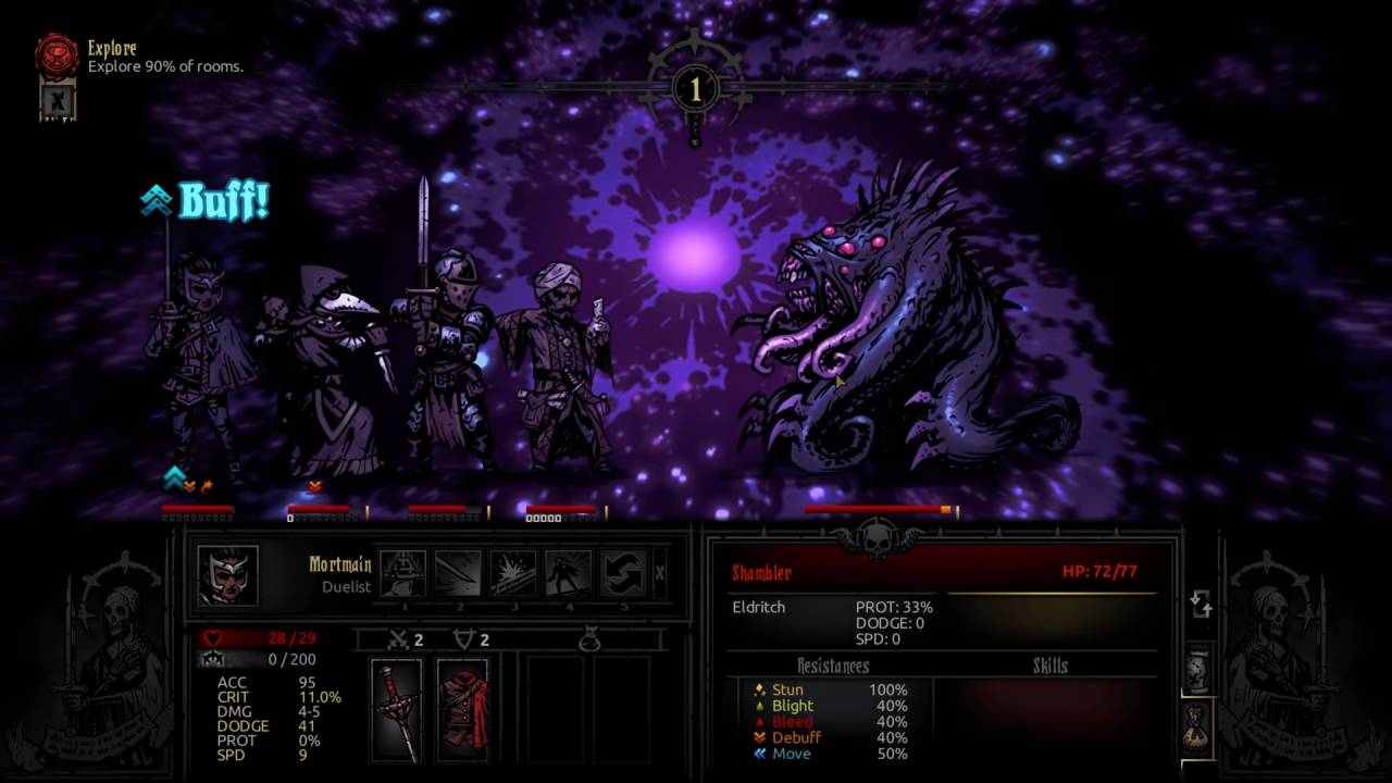 Darkest Dungeon: The Fire's Edge Shambler Boss Fights Character Buff