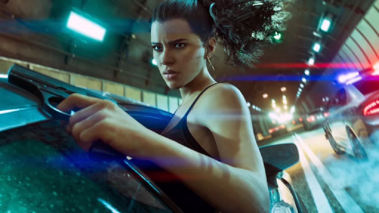 GTA 6 Lucia being chased by police in tunnel