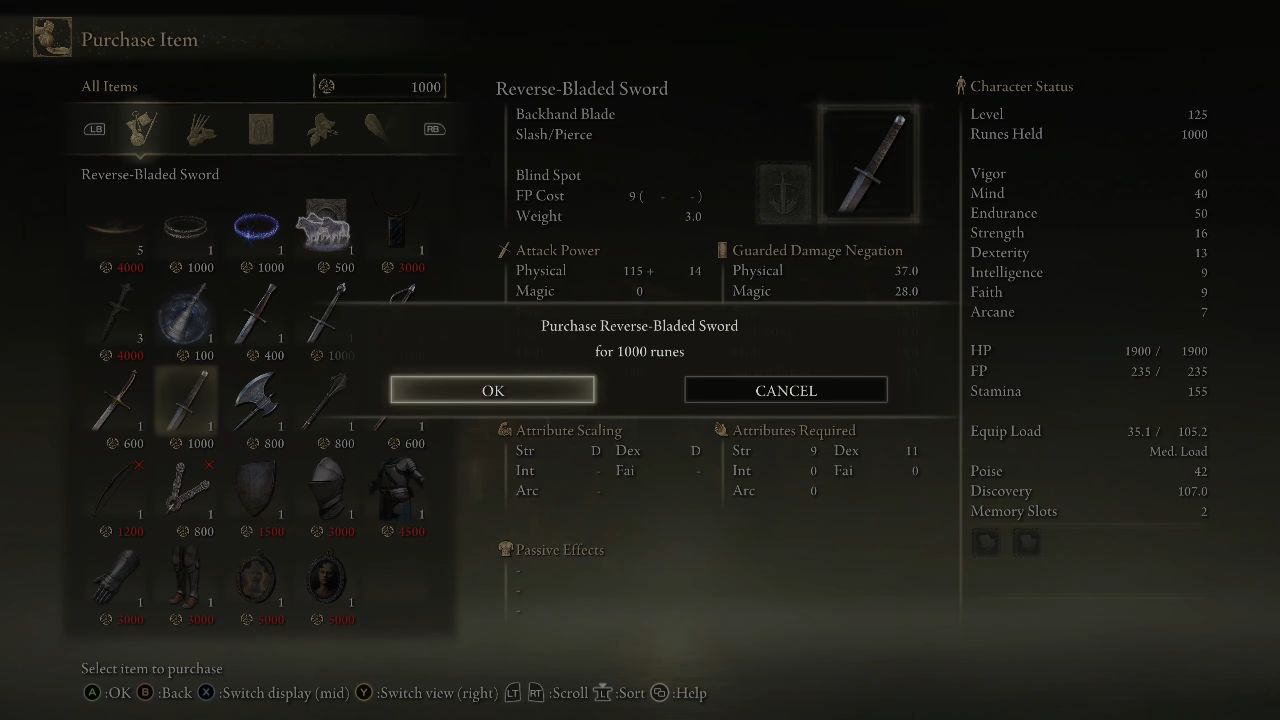 Elden Ring: Tarnished Edition purchasing Reverse-Bladed Sword