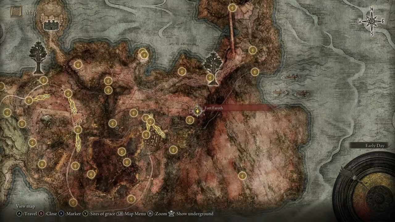 Elden Ring: Tarnished Edition Fort Faroth map location