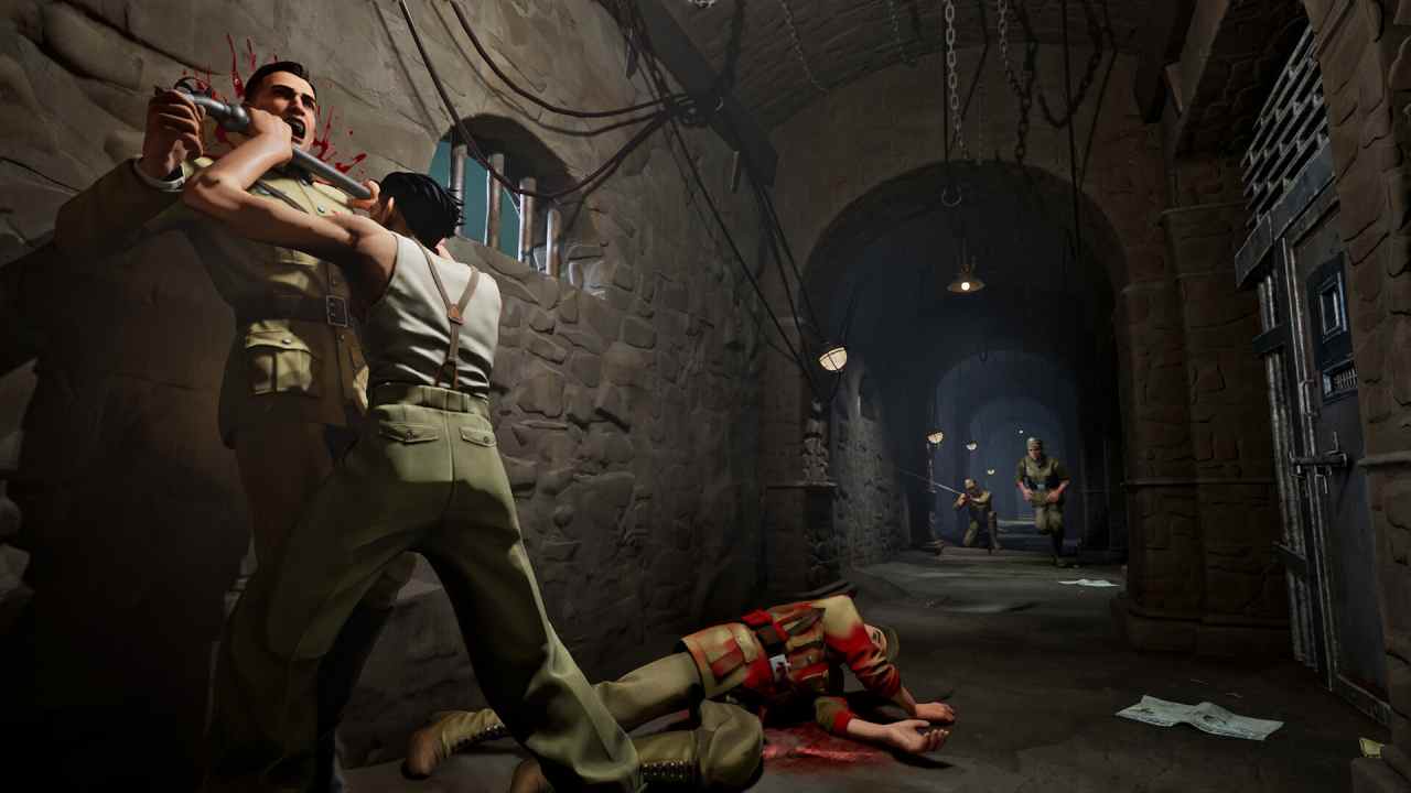 Nekome: Nazi Hunter Protagonist Choking a Man against a wall