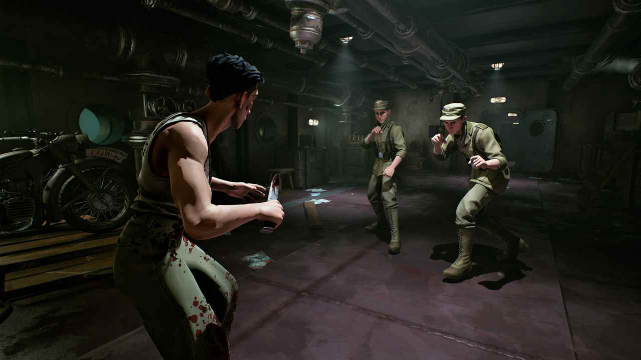 Nekome: Nazi Hunter Protagonist Fighting two Nazis