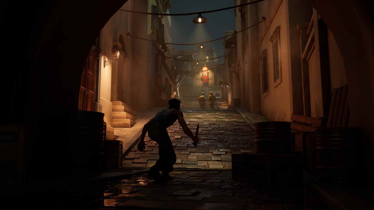 Nekome: Nazi Hunter Protagonist sneaking through an Alley