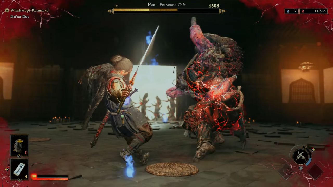 Onimusha: Way of the Sword Iffu Fearsome Gale Boss Fight