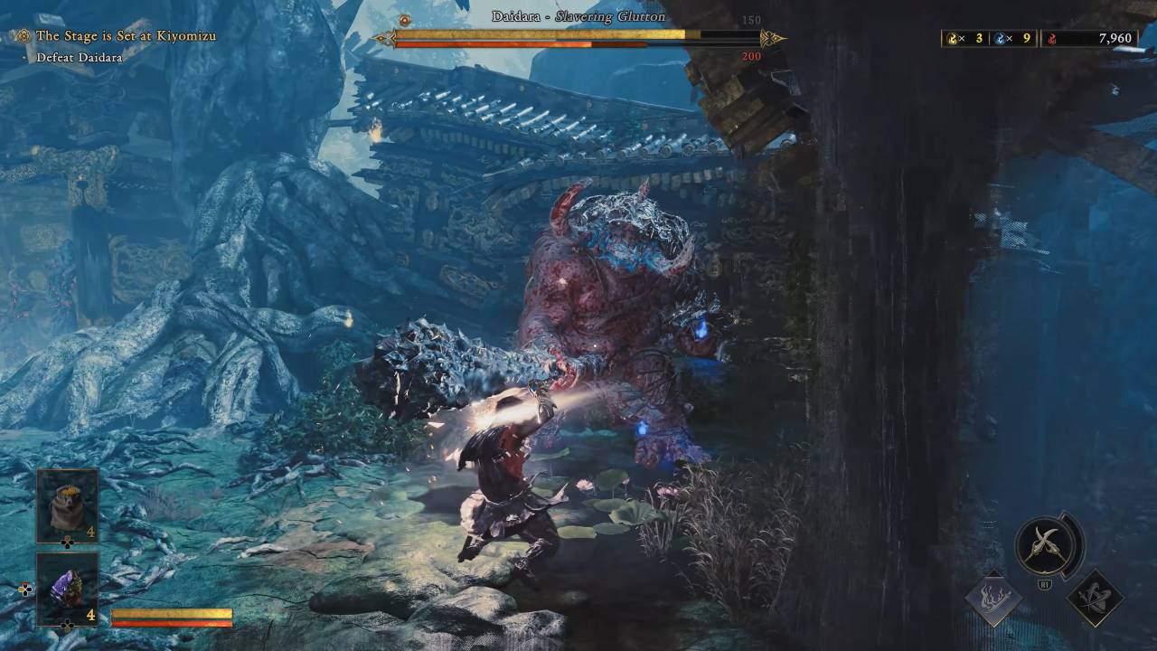 Onimusha: Way of the Sword parrying attacks