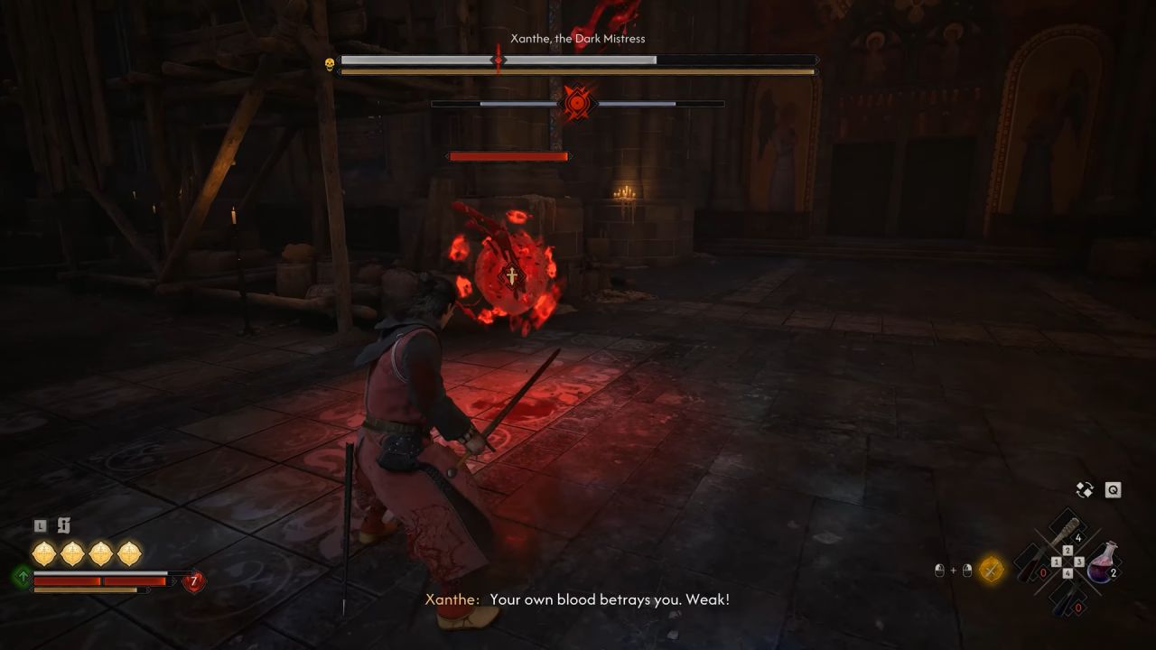 The Blood of Dawnwalker Xanthe, the Dark Mistress Boss Fight