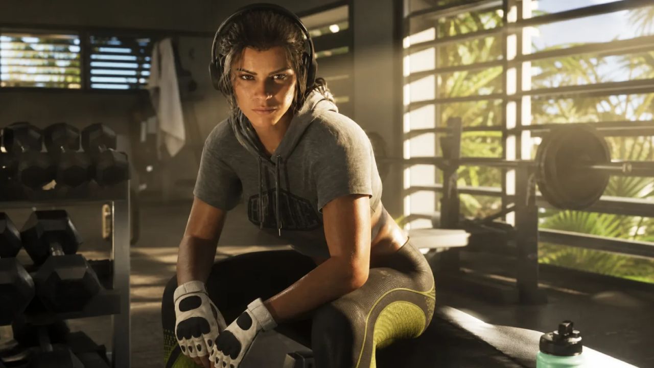 Grand Theft Auto VI Lucia resting inside gym