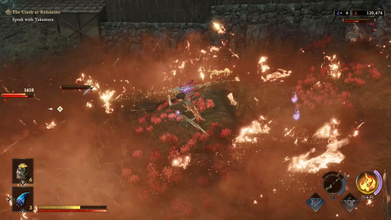 Onimusha: Way of the Sword using oni power