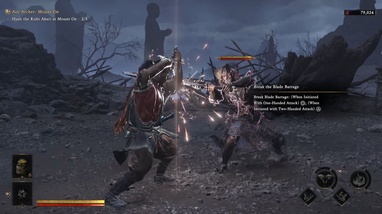 Onimusha: Way of the Sword deflecting attack