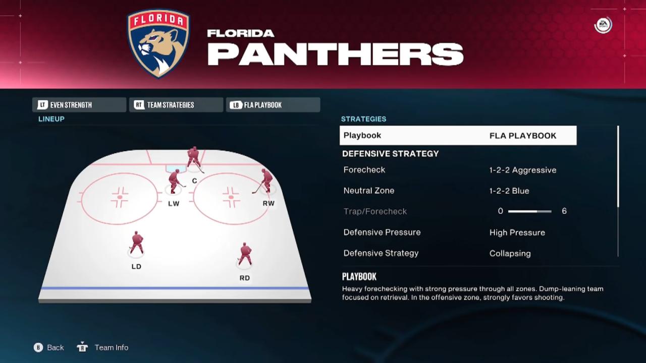 EA Sports NHL 27 Tactics Settings