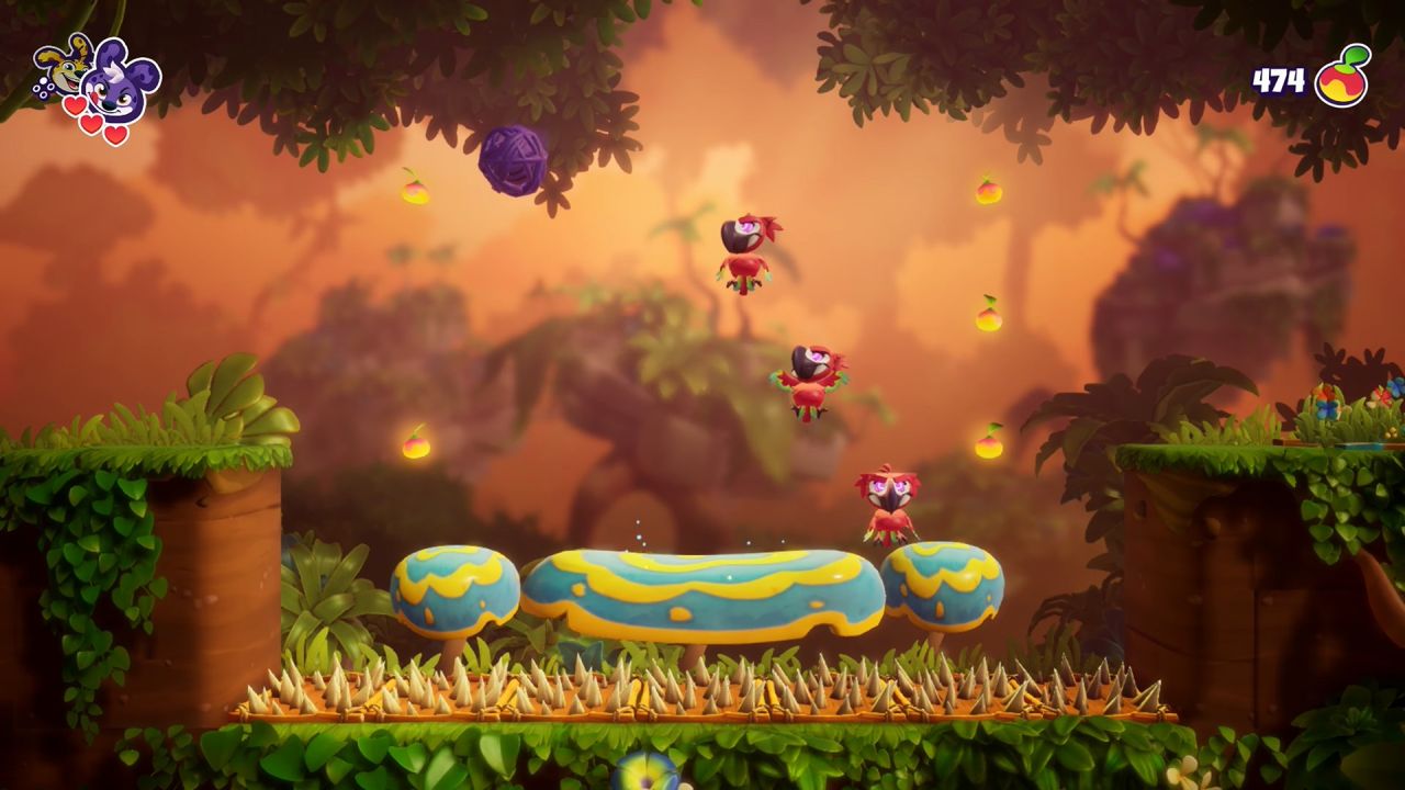 Marsupilami 2 Salsa Palombia characters dodging spikes
