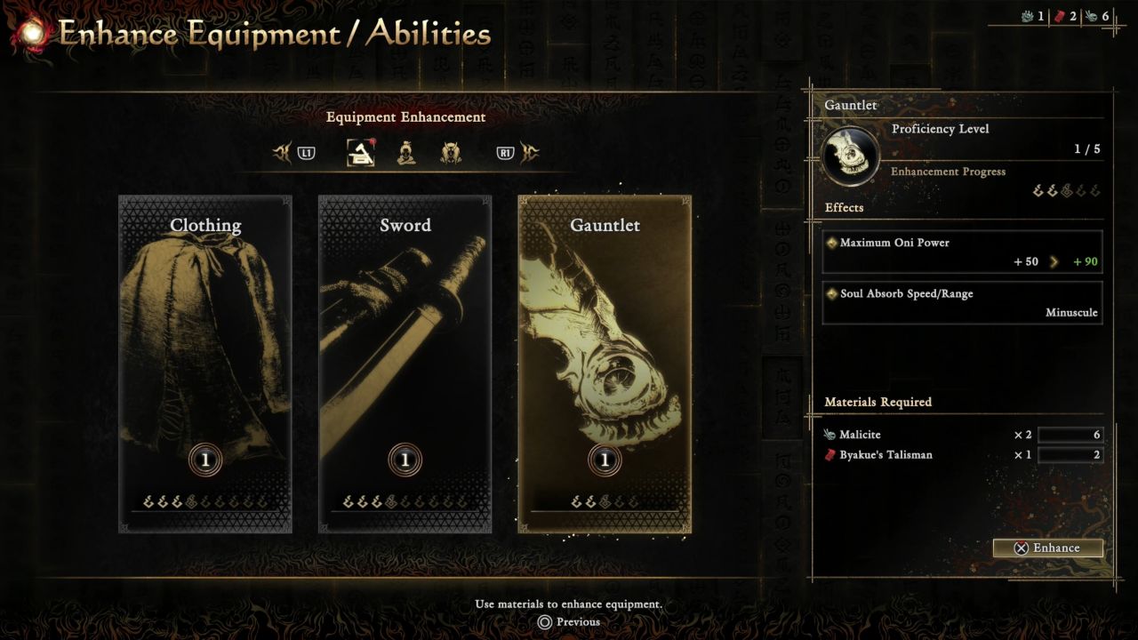 Onimusha: Way of the Sword oni gauntlet