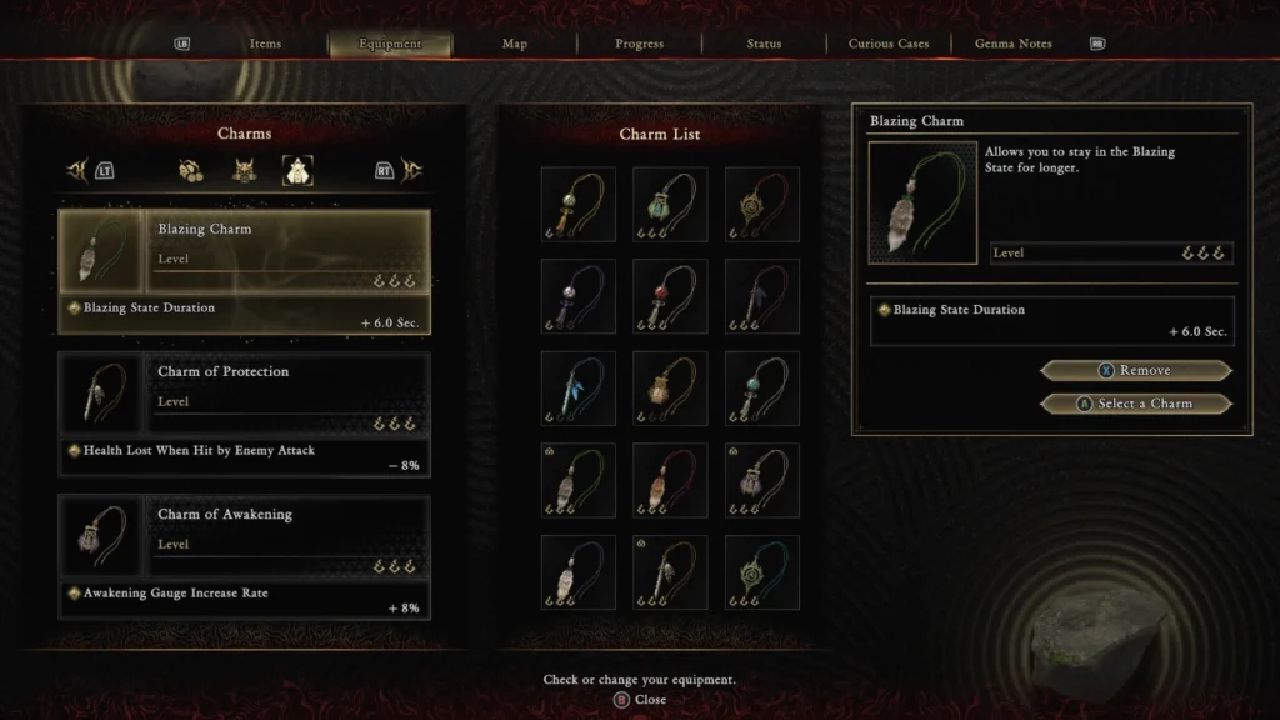 Onimusha: Way of the Sword charms