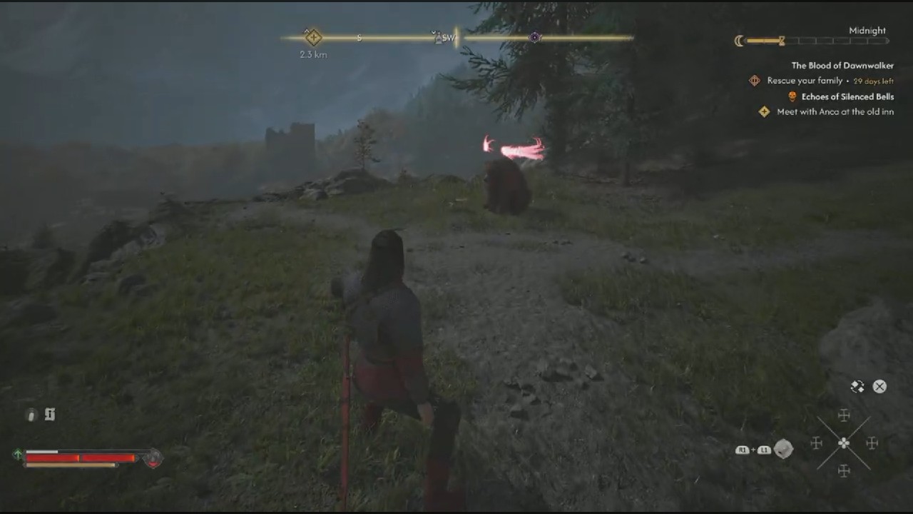 Fighting off the Ravenous Bear in The Blood of Dawnwalker