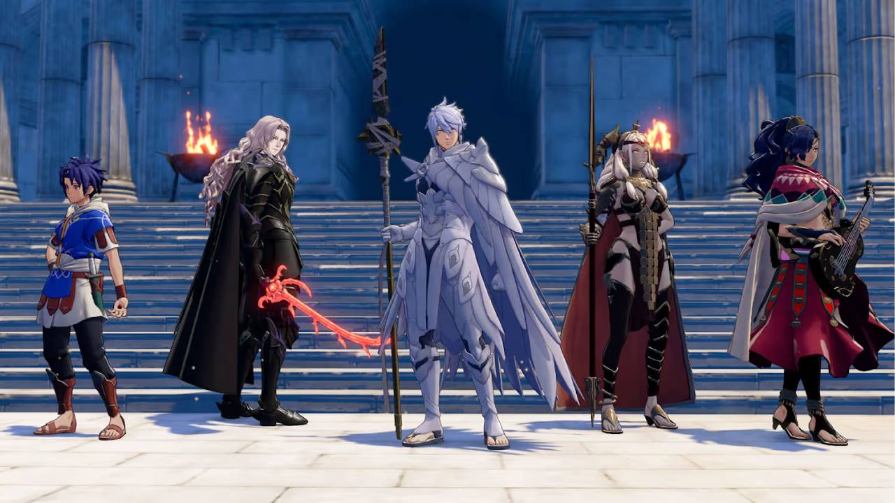 Fire Emblem Fortunes Weave rpg characters posing